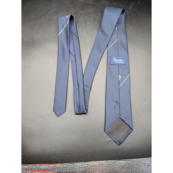 Lions Clubs International Blue Tie Yellow Logo Pattern 100% Polyester Bravo - Picture 4 of 6